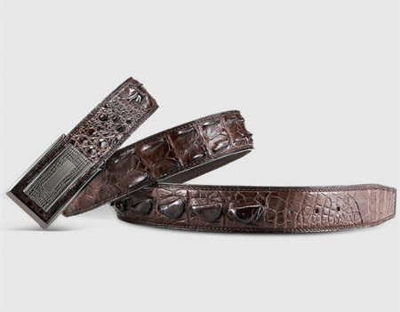 Elegant, Stylish Genuine Crocodile Belt-Brown-1