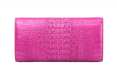 Evening Crocodile Purse, Crocodile Clutch Bag, Wrist Bag-Pink-Back