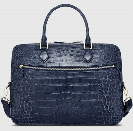 Fashion Alligator Bag, Luxury Alligator Briefcase for Men-Blue