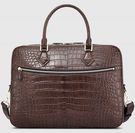 Fashion Alligator Bag, Luxury Alligator Briefcase for Men-Brown