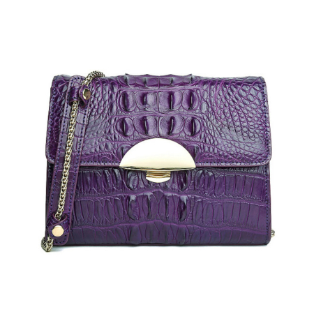 Fashion Alligator Crossbody, Shoulder, Purse-Purple