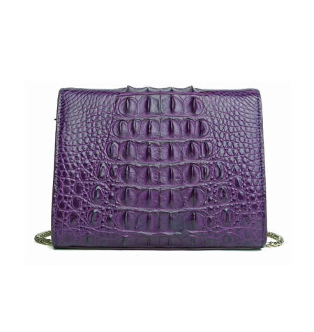 Fashion Alligator Crossbody, Shoulder, Purse-Purple-Back