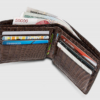 Fashion Bifold Genuine Crocodile Wallet-Brown-Inside