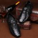Fashion black alligator skin shoes for men