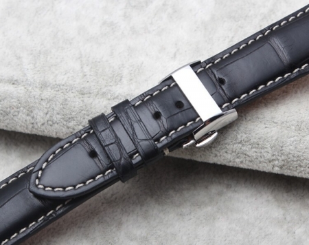 Genuine Alligator Watch Strap With Butterfly Buckle, Alligator Apple Watch Band-Back