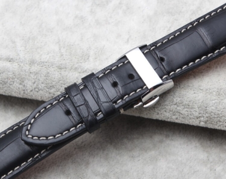 Genuine Alligator Watch Strap With Butterfly Buckle, Alligator Apple Watch Band-Back