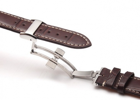 Genuine Alligator Watch Strap With Butterfly Buckle, Alligator Apple Watch Band-Brown Details