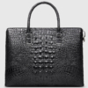 Genuine Back Crocodile Briefcase,Crocodile Business Bag for Men-Back