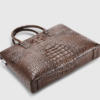 Genuine Brown Crocodile Briefcase,Crocodile Business Bag for Men-Bottom