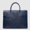 Genuine Crocodile Briefcase, Crocodile Business Bag for Men-Blue