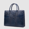Genuine Crocodile Briefcase, Crocodile Business Bag for Men-Blue-Left