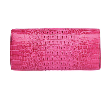 Genuine Crocodile Purse, Crocodile Clutch Bag-Pink-Back