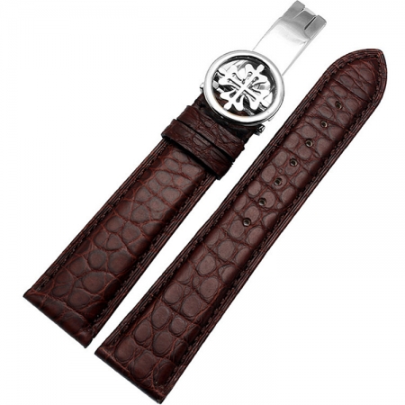 Handmade Genuine Alligator Leather Watch Band-Brown