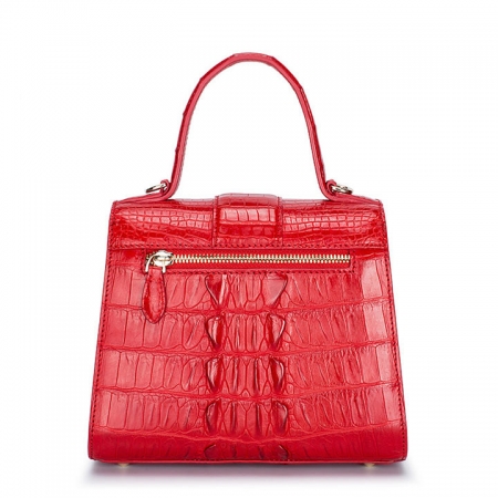 Ladies Fashion Crocodile Top-Handle Handbag Purse Crossbody Bag-Back