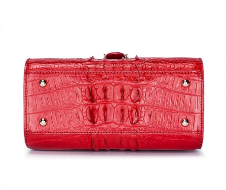 Ladies Fashion Crocodile Top-Handle Handbag Purse Crossbody Bag-Bottom
