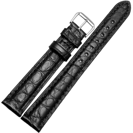 Ladies Genuine Alligator Leather Watch Band-Black