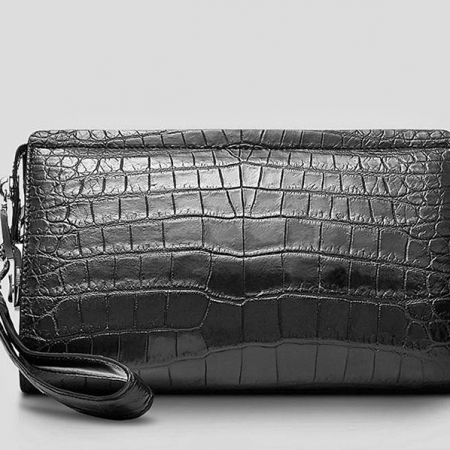 Large Genuine Alligator Wallet, Men’s Alligator Clutch Wallet-Front