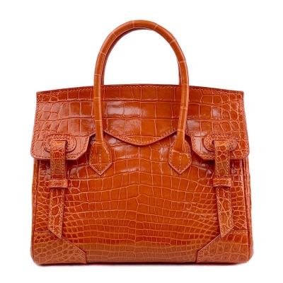 Luxury Genuine Alligator Handbags-Orange