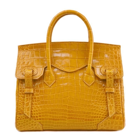 Luxury Genuine Alligator Handbags-Yellow