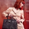 Luxury Genuine Crocodile Handbag for Women-Black-Display