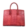 Luxury Genuine Crocodile Handbag for Women-Red-Back