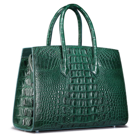 Luxury Green Genuine Crocodile Handbag for Women-Back