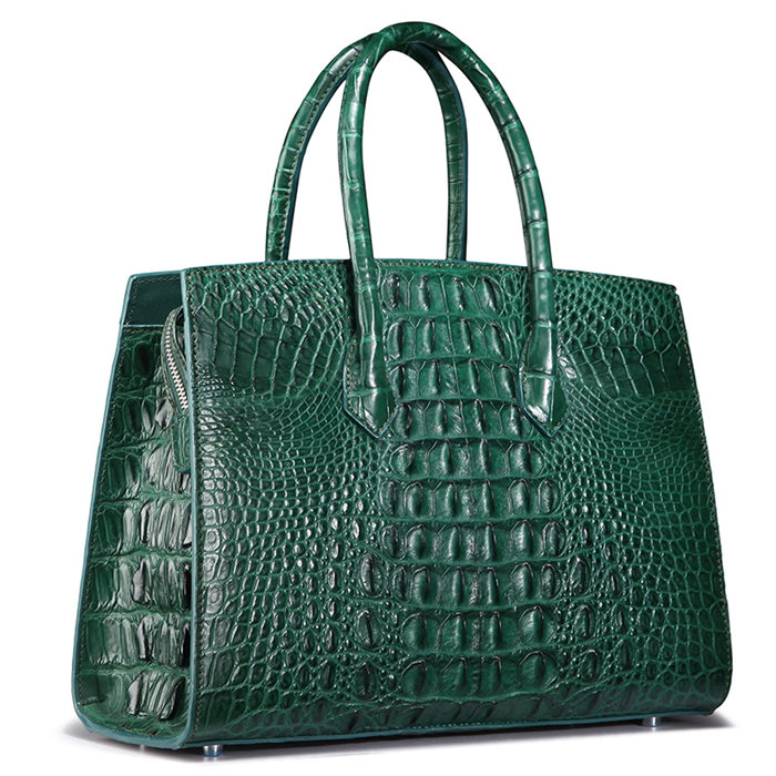 Woolala Croco Pattern Leather Handbag for Women Top Handle Purse Boston Bag 