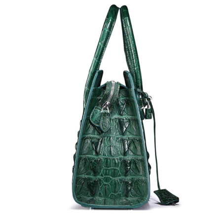 Luxury Green Genuine Crocodile Handbag for Women-Side