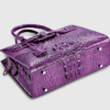 Luxury Purple Genuine Crocodile Handbag for Women-Bottom