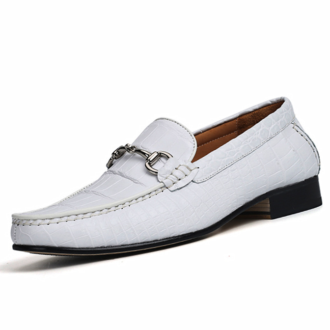 mens white alligator dress shoes