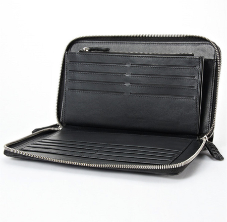 Mens Alligator Clutch Bag, Large Alligator Wallet-Inside