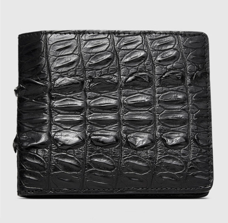 Mens Bifold Genuine Crocodile Wallet-Front