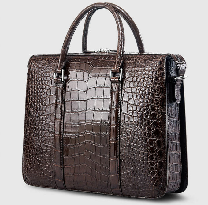 Men's Fashion Alligator Bag, Luxury Alligator Business Briefcase for Men