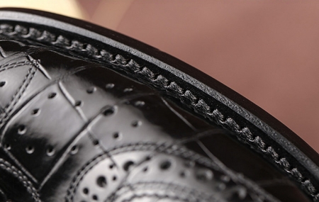 Men's Genuine Alligator Leather Oxford Business Dress Shoes-Details