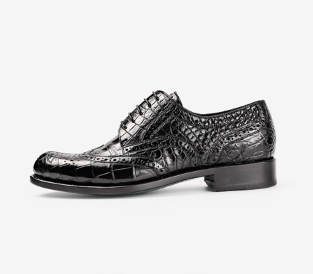 Men's Genuine Alligator Leather Oxford Business Dress Shoes-Side