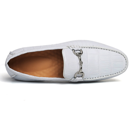 Men’s Alligator Slip-On Loafer-White-Upper