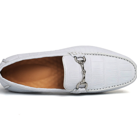 Men’s Alligator Slip-On Loafer-White-Upper