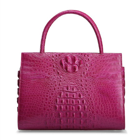 Rose Red Professional Genuine Crocodile Handbag-Front