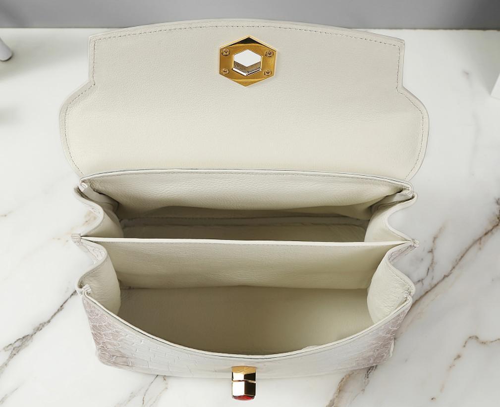 Luxury Designer Style Serpentine Handbag Stylish Snake Print - Temu