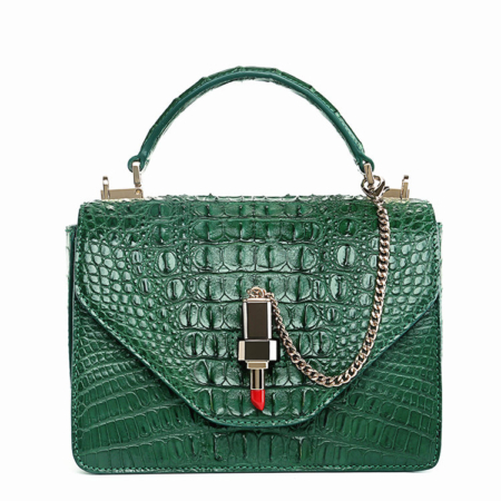 Stylish Crocodile Crossbody Handbag-Green