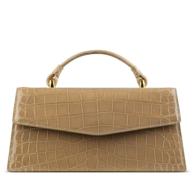 Stylish Crocodile Crossbody Handbags - Khaki