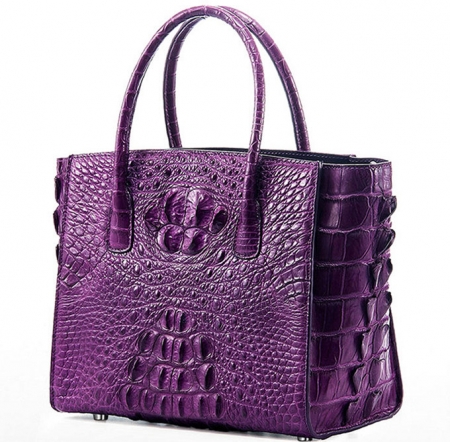 Stylish Crocodile Handbag, Crocodile Tote-Purple-1