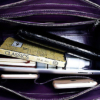 Stylish Crocodile Handbag, Crocodile Tote-Purple-Inside