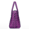 Stylish Crocodile Handbag, Crocodile Tote-Purple-Side