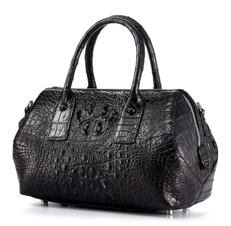 Stylish Crocodile Skin Barrel Bag-Left