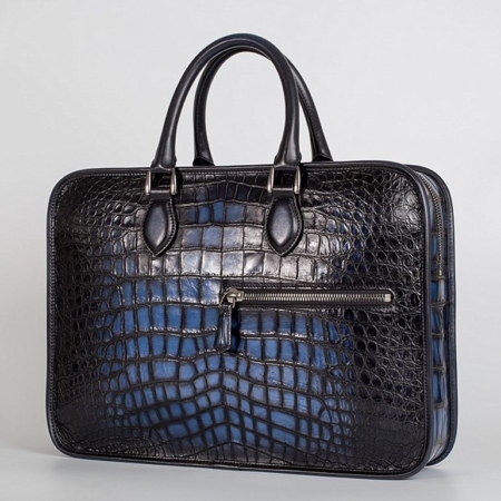 Alligator Briefcase Business Bag for Men-Blue-1