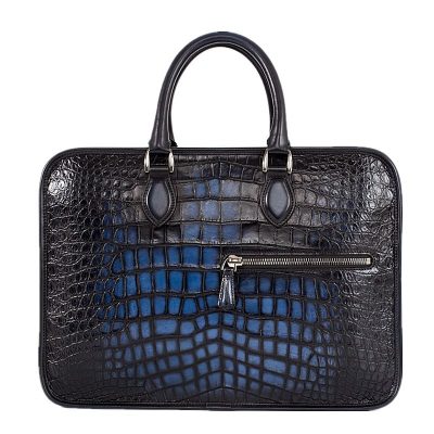 Alligator Briefcase, Alligator Crossbody Laptop Business Bag for Men