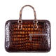 Alligator Briefcase Crossbody Laptop Business Bag-Brown