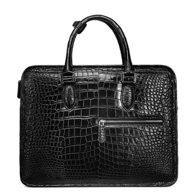 Alligator Briefcase Crossbody Laptop Business Bag for Men-Black