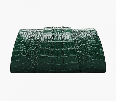 Banquet Crocodile Leather Purse, Evening Crocodile Shoulder Bag-Back